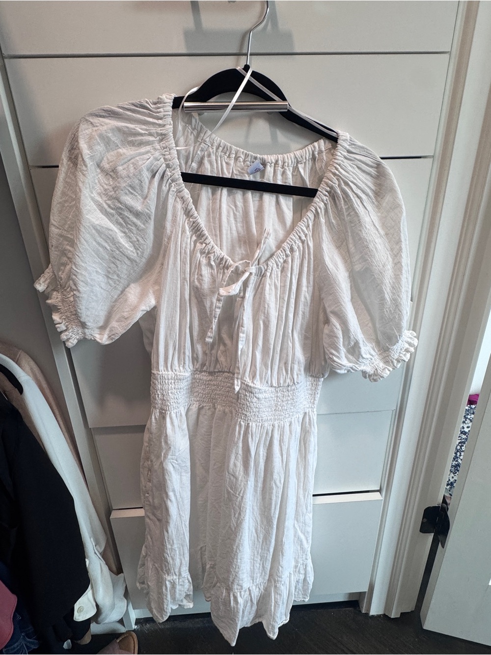 100% cotton white summer dress